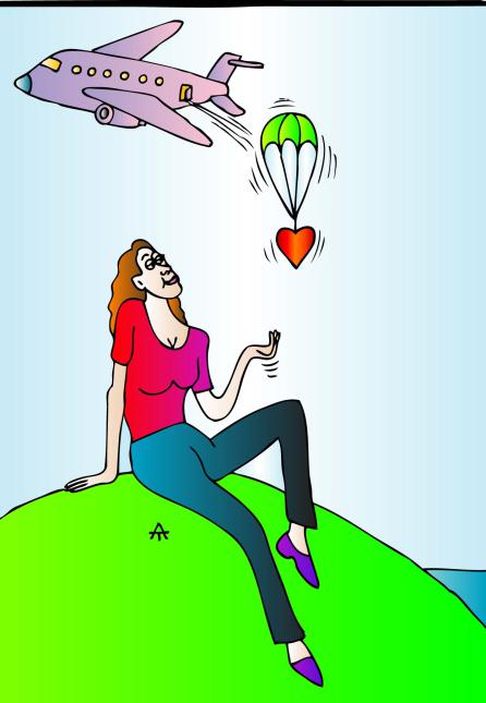 Карикатура: Женщина и самолет, Алексей Талимонов