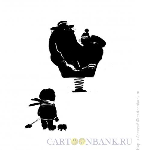 Карикатура: На детской площадке, Иорш Алексей