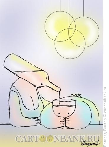Карикатура: Пара в баре, Богорад Виктор