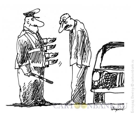 Карикатура: Встреча с ГАИ, Богорад Виктор