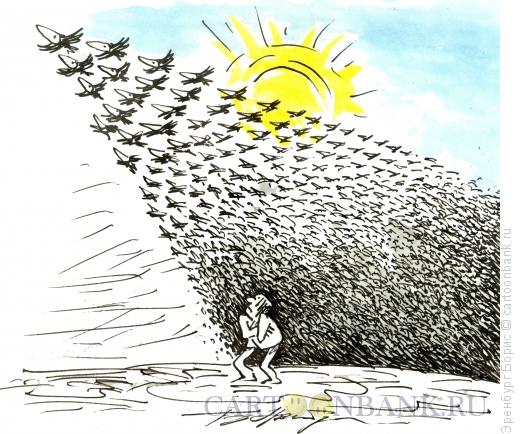 Карикатура: Грачи прилетели, Эренбург Борис