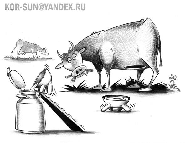 Карикатура: Корова, Сергей Корсун