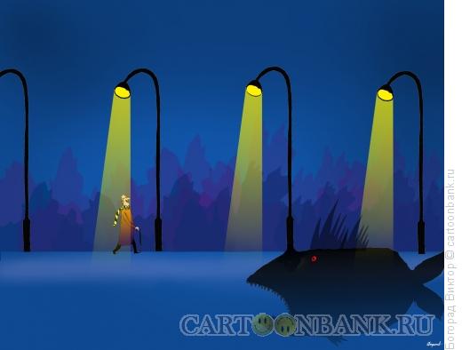 Карикатура: Ночная охота, Богорад Виктор
