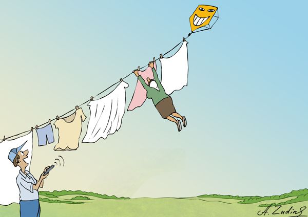 Карикатура: Змей воздушный, Александр Зудин