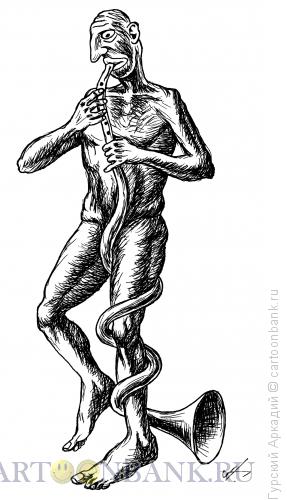 Карикатура: трубач, Гурский Аркадий