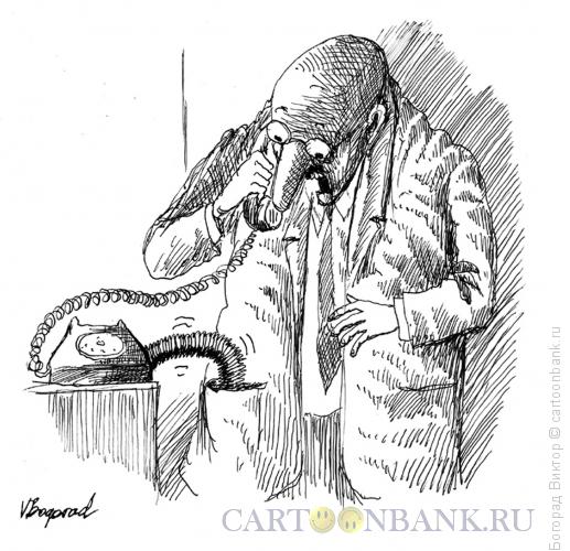 Карикатура: Повышение тарифа на телефон, Богорад Виктор