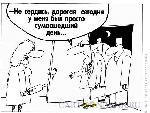 Карикатура: Сумасшедший день, Шилов Вячеслав