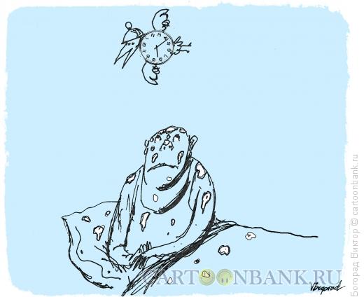 Карикатура: Летающий будильник, Богорад Виктор