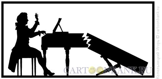 Карикатура: моцарт у рояля, Копельницкий Игорь