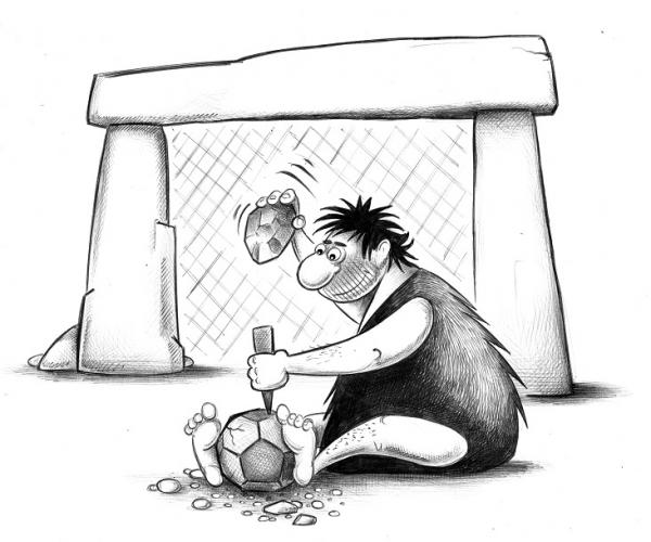 Карикатура: Футбол каменного века, Сергей Корсун