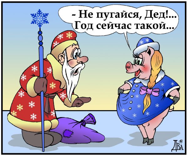 Карикатура: 2019 год Свиньи, Виктор Дидюкин