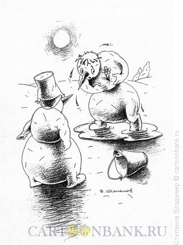 Карикатура: Влюбленный снеговик, Степанов Владимир