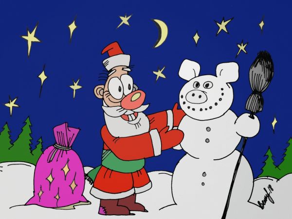 Карикатура: Снегосвин, Величко Юрий