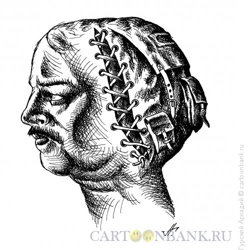 Карикатура: голова-рюкзак, Гурский Аркадий