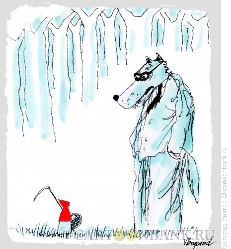 Карикатура: Красная шапочка и волк, Богорад Виктор