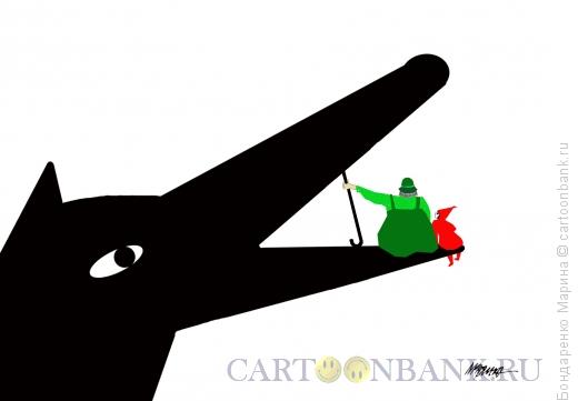 Карикатура: Красная шапочка , Волк И БАБУШКА, Бондаренко Марина