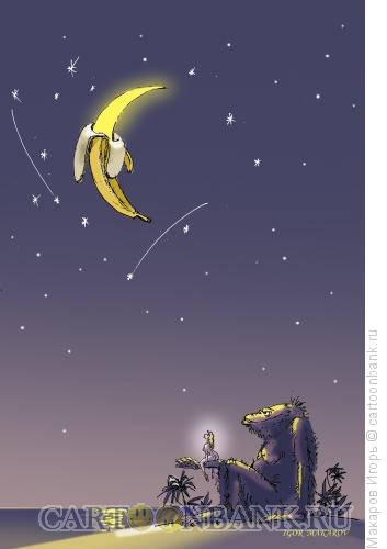 Карикатура: кинг конг и луна., Макаров Игорь