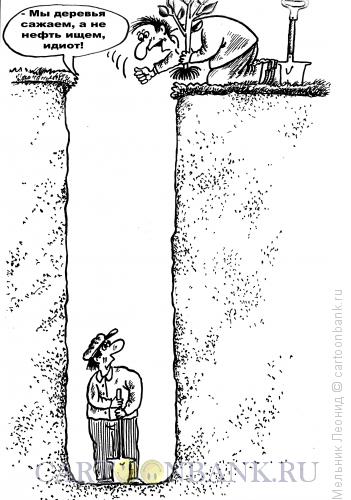 Карикатура: Идиотская посадка, Мельник Леонид