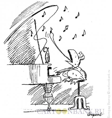 Карикатура: Ноты-мухи, Богорад Виктор