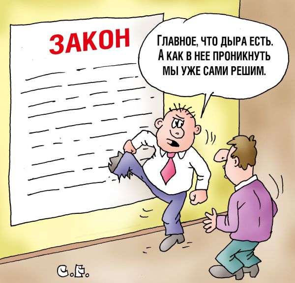 Карикатура: Дыра в законе, Сергей Ермилов