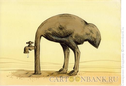 Карикатура: Кран в пустыне, Семеренко Владимир