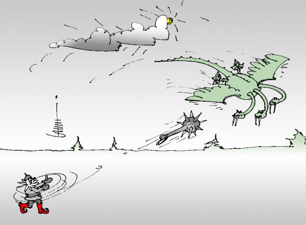 Карикатура: ПВО или запуск "Булавы", Юрий Санников