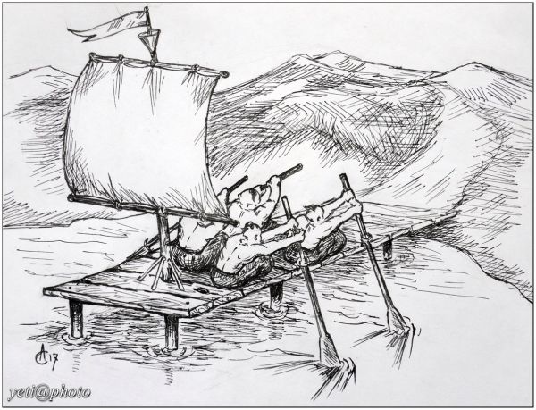 Карикатура: Как козаки остаточно в Европу уплывали, Йети