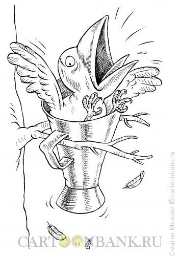 Карикатура: Ворона и рупор, Смагин Максим