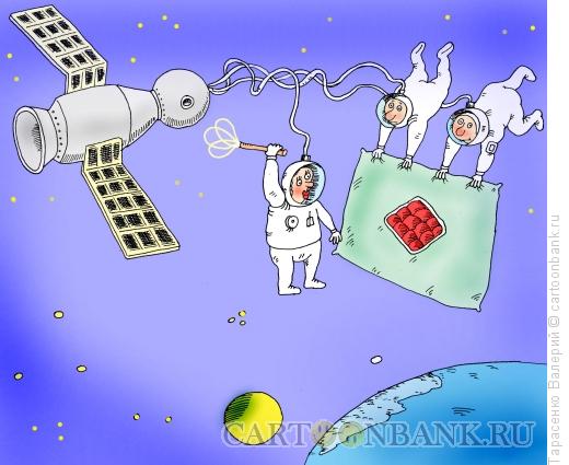 Карикатура: Утро на орбите, Тарасенко Валерий