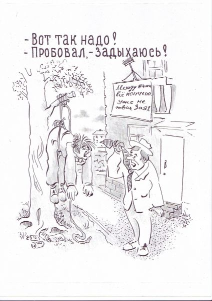 Карикатура: Неправильно висит..., Зеркаль Николай Фомич