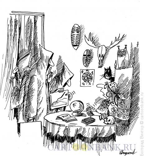 Карикатура: Экономисты у гадалки, Богорад Виктор