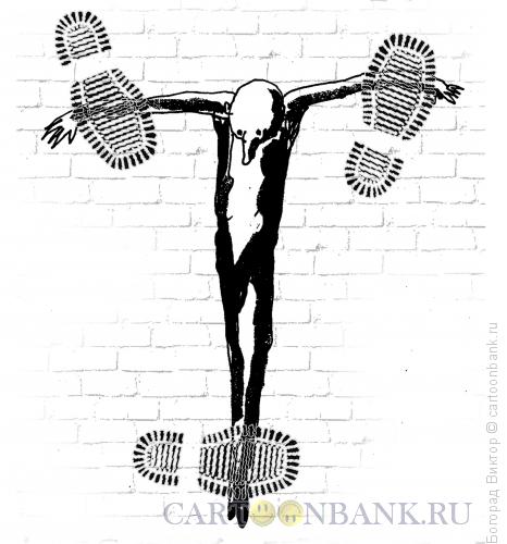 Карикатура: Распятый хамством и пренебрежением, Богорад Виктор