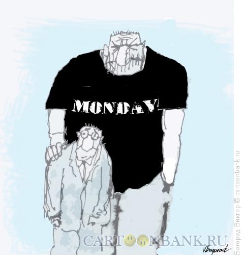Карикатура: Тяжелый понедельник, Богорад Виктор