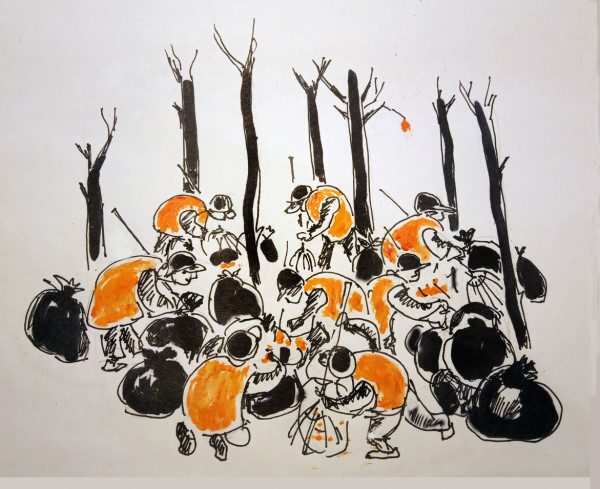 Карикатура: Московский листопад., Perpeta