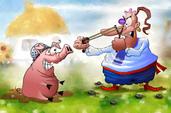 Карикатура: Рогатка, Иванов Игорь