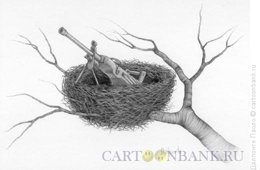 Карикатура: Пулемётное гнездо, Далпонте Паоло