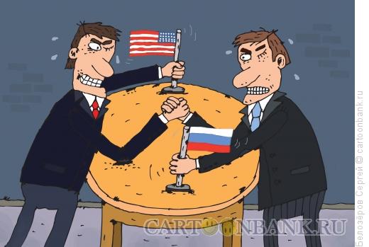 Карикатура: Борьба на руках, Белозёров Сергей
