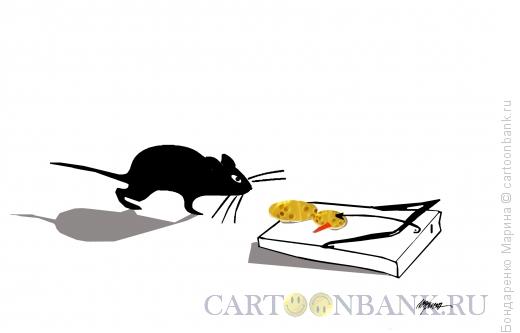 Карикатура: Мышка, Сыр, Снеговик и Мышеловка, Бондаренко Марина