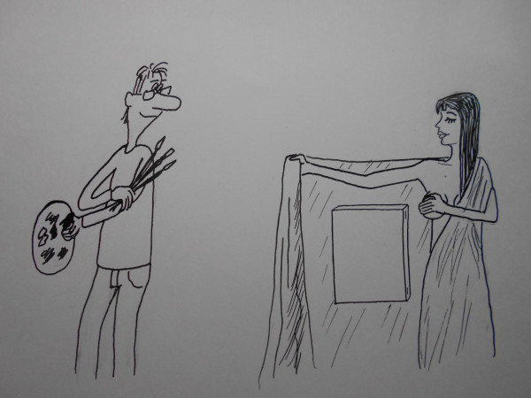 Карикатура: Женщина с покрывалом 12, Петров Александр