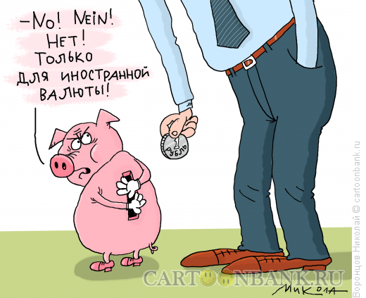 Карикатура: Только валюта, Воронцов Николай