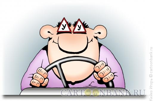Карикатура: Начинающий водитель, Кийко Игорь