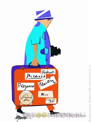 Карикатура: Турист наклейки Автографов, Бондаренко Марина