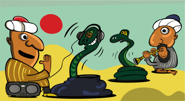 Карикатура: Заклинатели змей, somnambula
