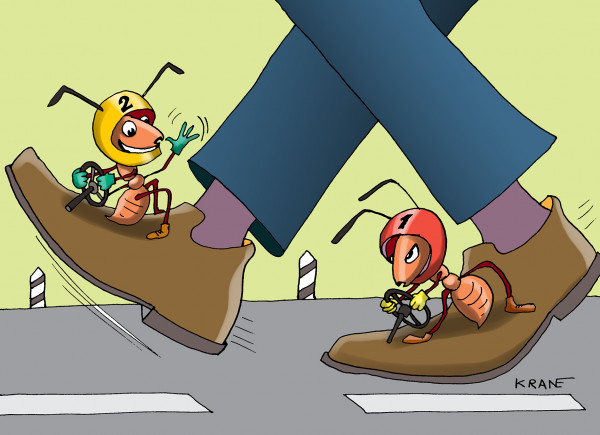 Карикатура: Гонки на ботинках, Bashenny