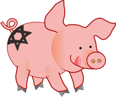 Карикатура: Свинья - иудейка, Альпинский