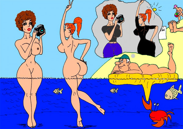 Мем: На нудистком пляже мужики мысленно одевают баб..., Evgeny Buratino