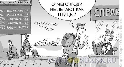 Карикатура: нелетная экономика, Кокарев Сергей