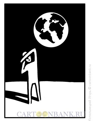 Карикатура: планета угрожает человеку, Копельницкий Игорь