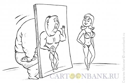 Карикатура: Ширма для похудения, Смагин Максим