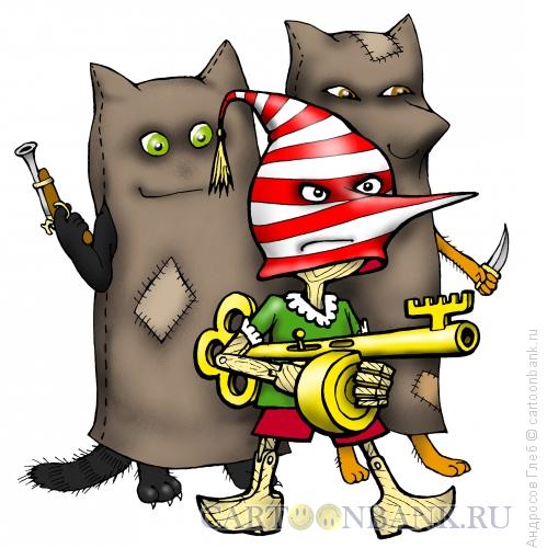 Карикатура: Темная сторона  Буратино, Андросов Глеб